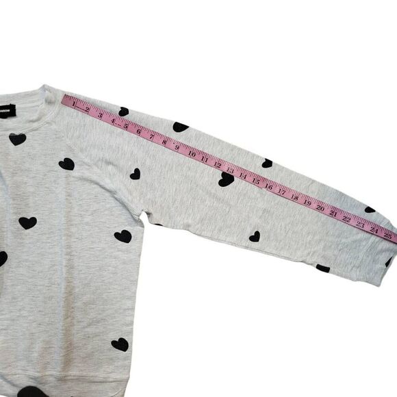 Monrow Heart Print Sweatshirt - Ash sz med - Picture 6 of 8